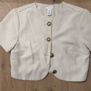 H&M Cream Jacket with Gold Accents